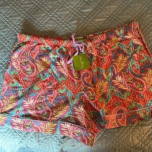 Vera Bradley Pajama Shorts Large in Paisley in Paradise